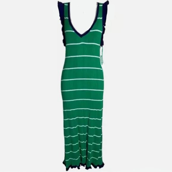 Brand New Daily Practice by Anthropologie Striped Knitted Midi Dress - Picture 6 of 12